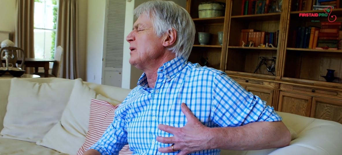 chest pain potentially from a heart attack