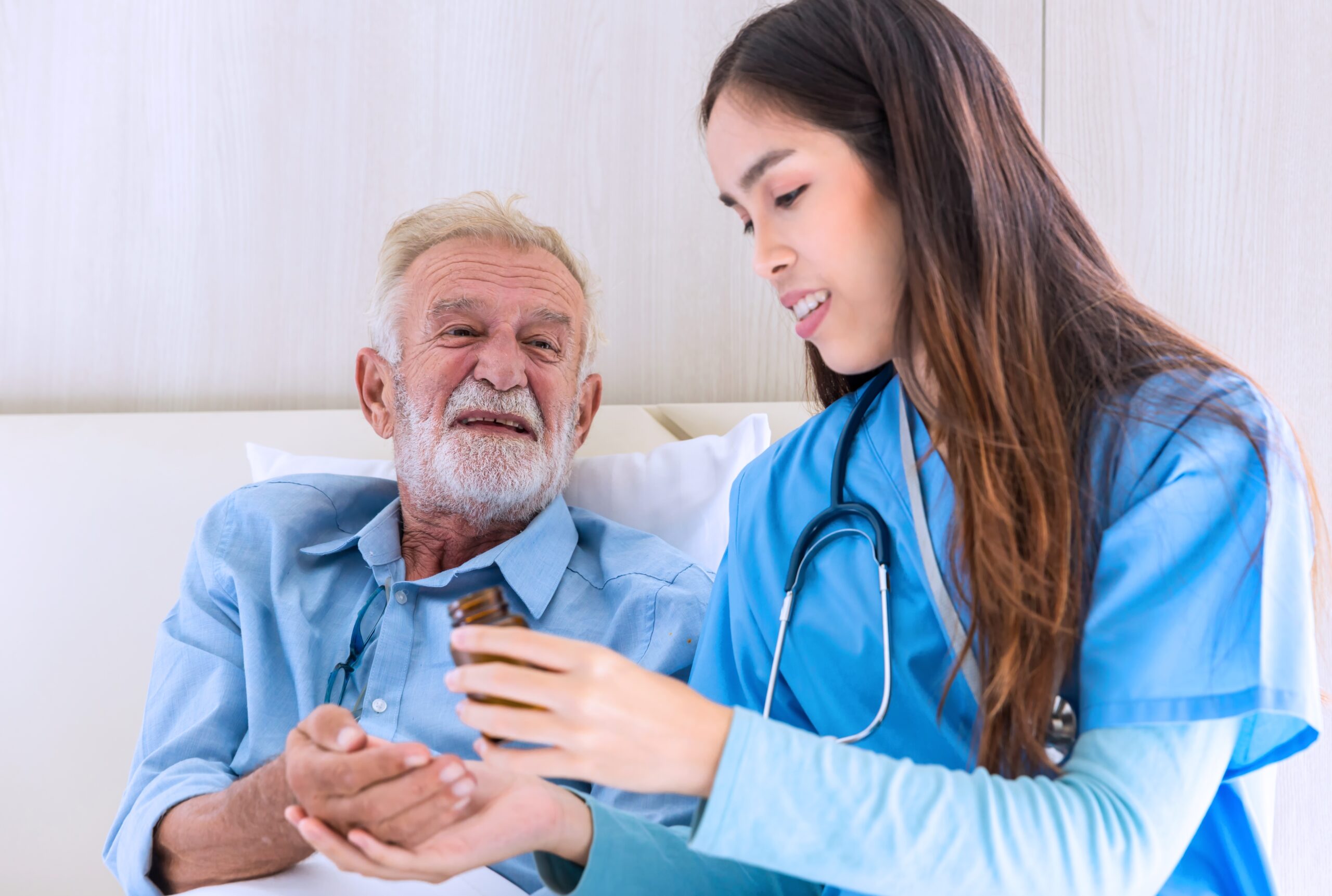 Students practising patient care during NDIS High Intensity Support Training NT