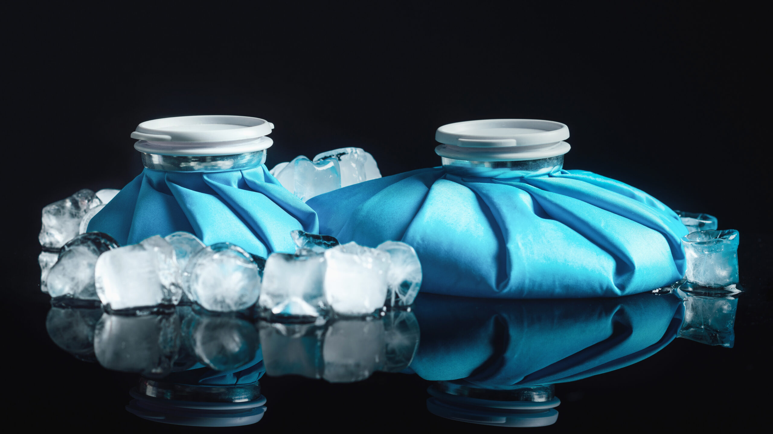 Cold Therapy Bags on Black Background