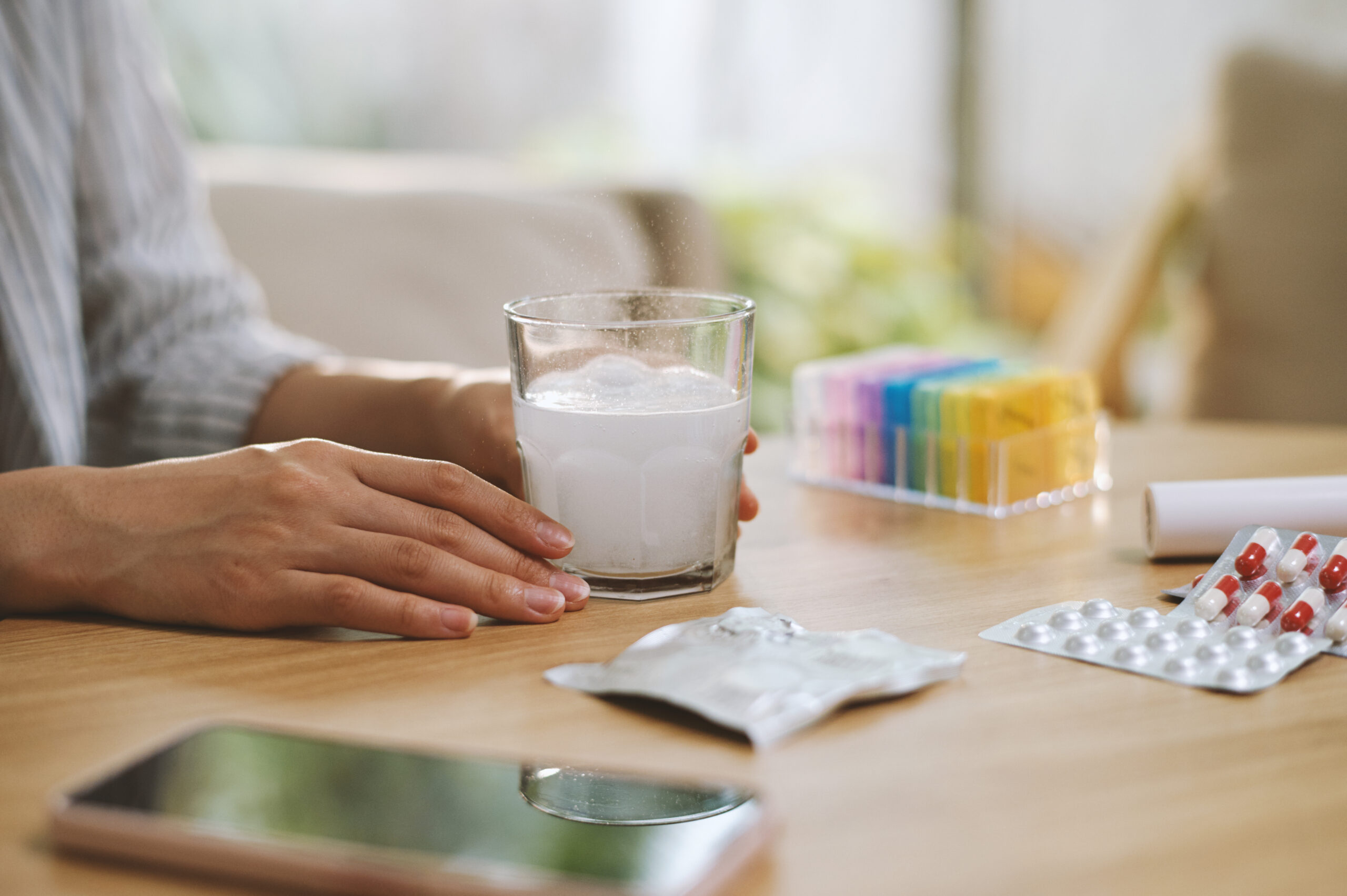 Drinking Water with Fizzy Tablet