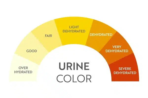Urine colour chart for dehydration symptoms