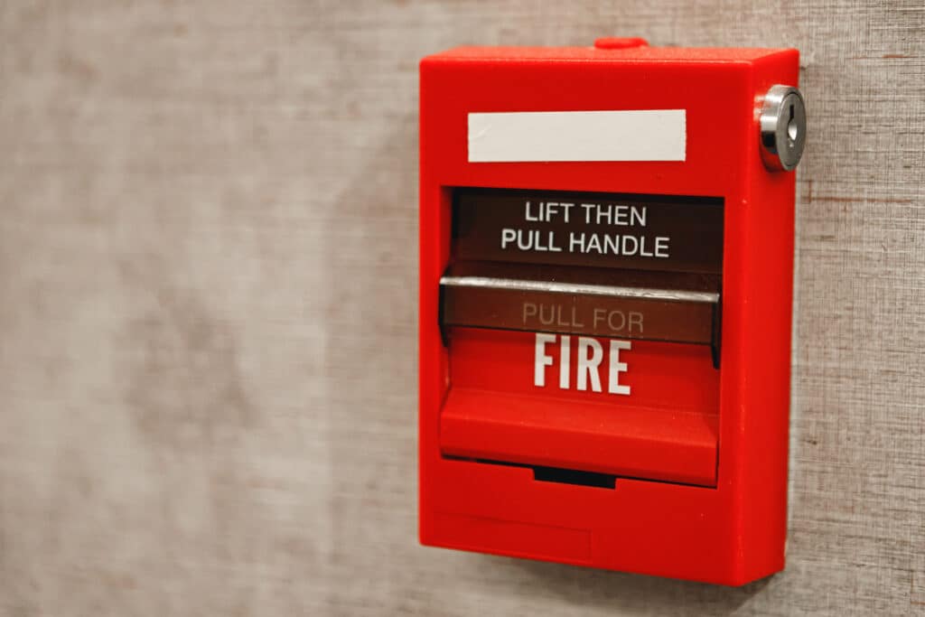 fire alarm with handle